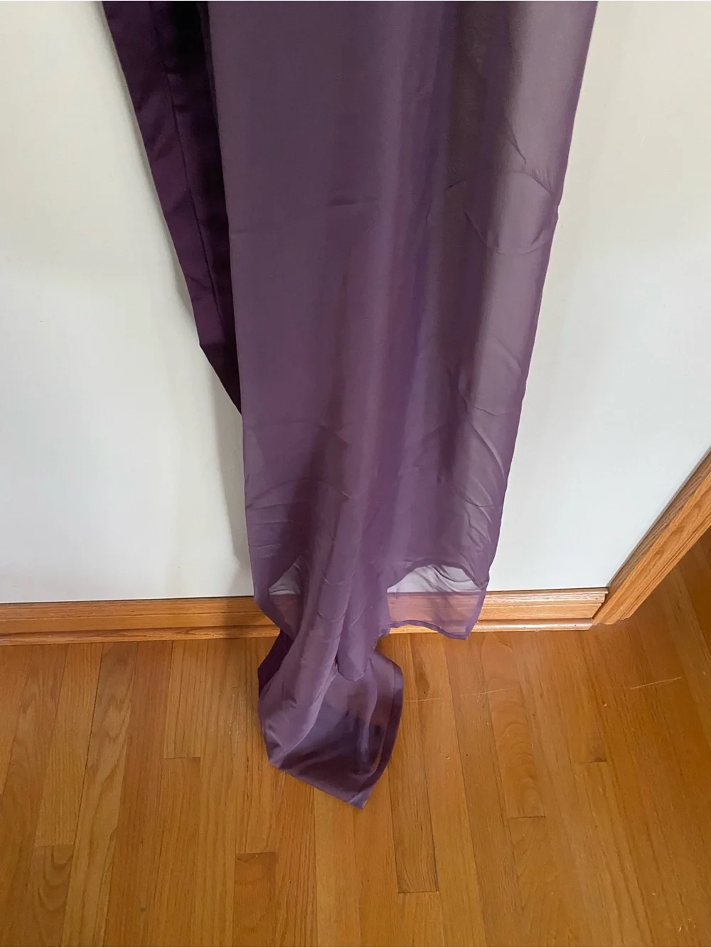 Eggplant Purple Sheer Window Scarf Valance 57x216 Satin Edge Curtain Panel